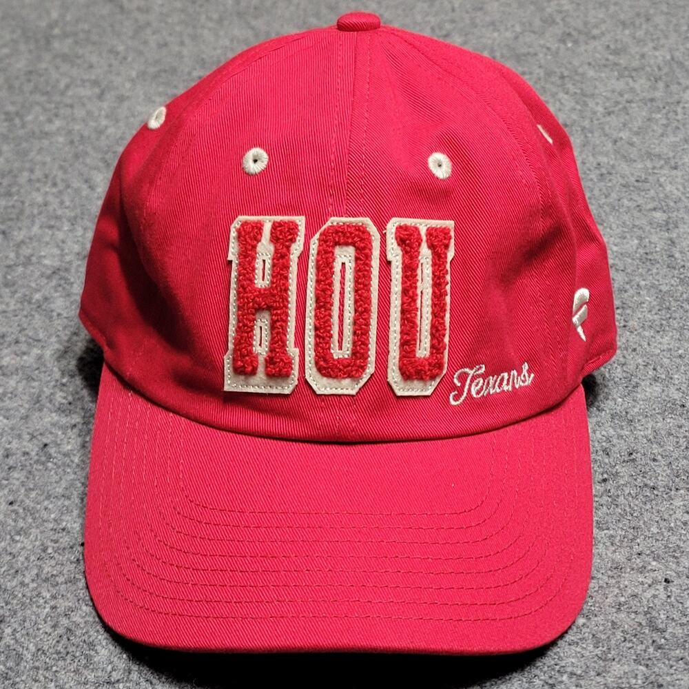 Houston Texans Hat Dad Cap Mens Red Fanatics Strapback Curved Bill Low Adult - Picture 2 of 14